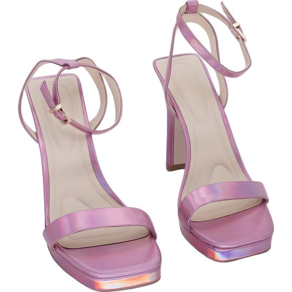 Jessica Simpson Adonia Iridescent Ankle-Strap Heels - Size 9 M - Picture 1 of 6